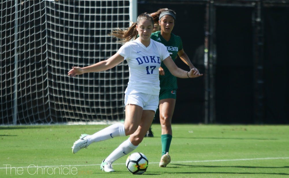 <p>Ella Stevens delivered an assist against Syracuse and has been a key piece of Duke's 16-game winning streak.</p>