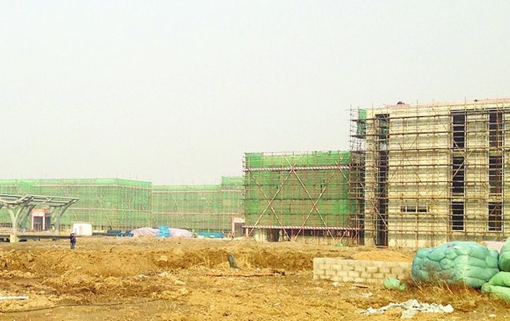 Construction of the Duke Kunshan University campus, seen last week, is set to finish sometime between the end of 2013 and beginning of 2014.