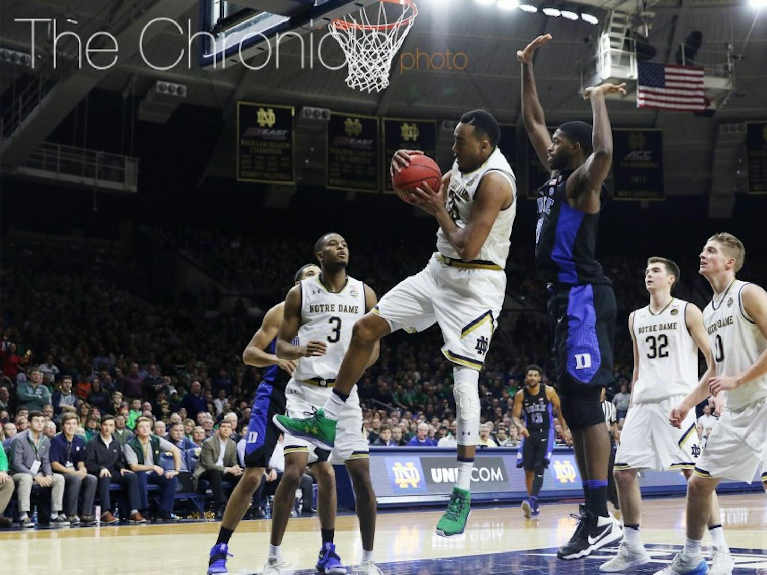 Notre Dame forward Bonzie Colson earned first-team All-ACC honors after keeping his team in the upper echelon of conference powers by gobbling up rebounds and using an array of post moves in the paint.&nbsp;