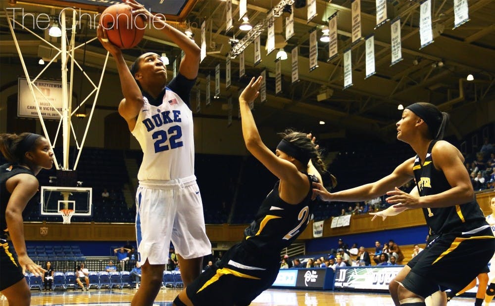<p>Junior Oderah Chidom came off the bench to post her first double-double of the season Friday as the Blue Devils dispatched Iowa State in Cancún.</p>