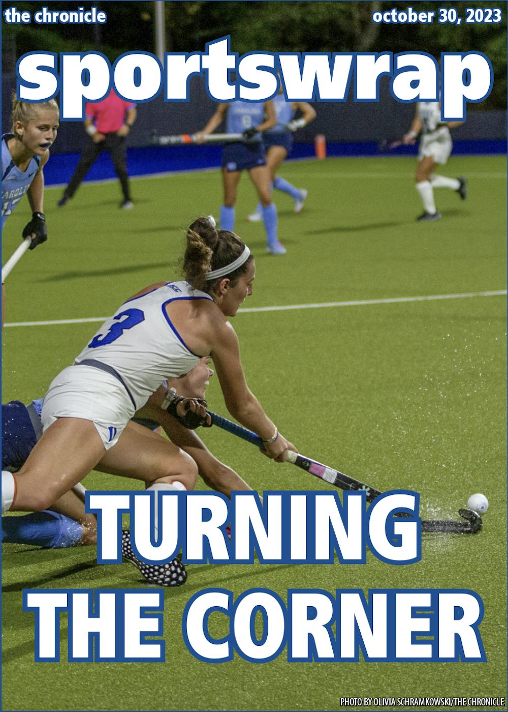 Graduate forward Hannah Miller reaches for the ball in Duke's defeat to North Carolina.