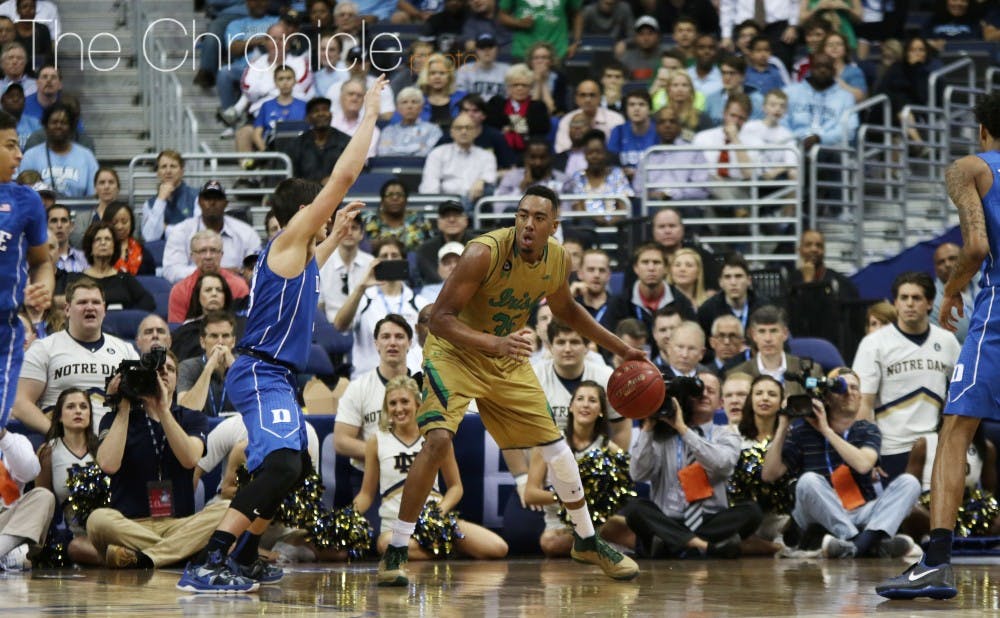 Notre Dame started to bully the Blue Devils down low as Duke became increasingly bogged down with foul trouble as the game progressed.