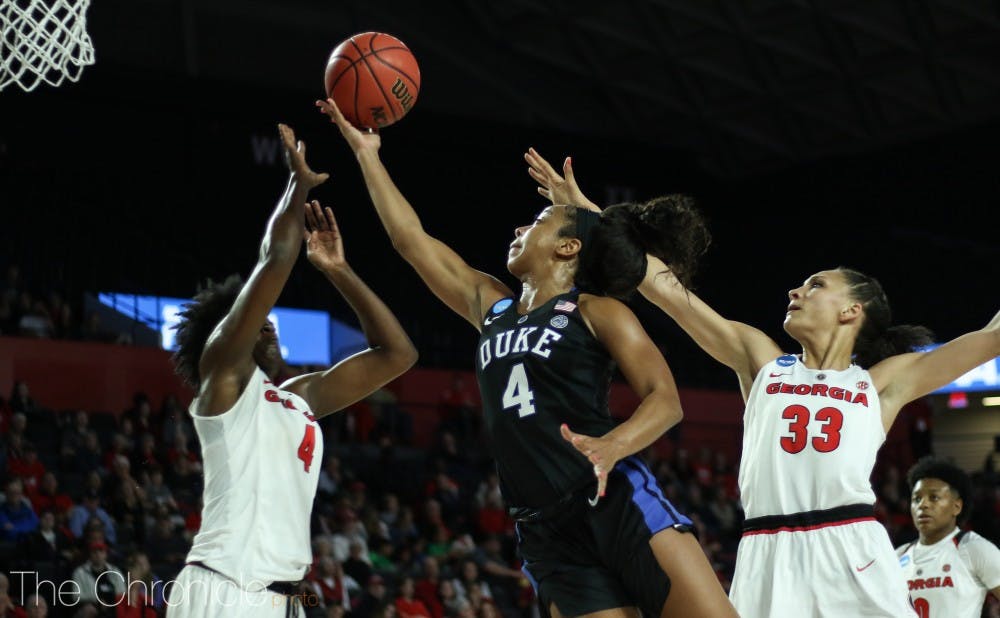 Lexie Brown anchored Duke's defense with several steals to keep the Bulldogs at bay.