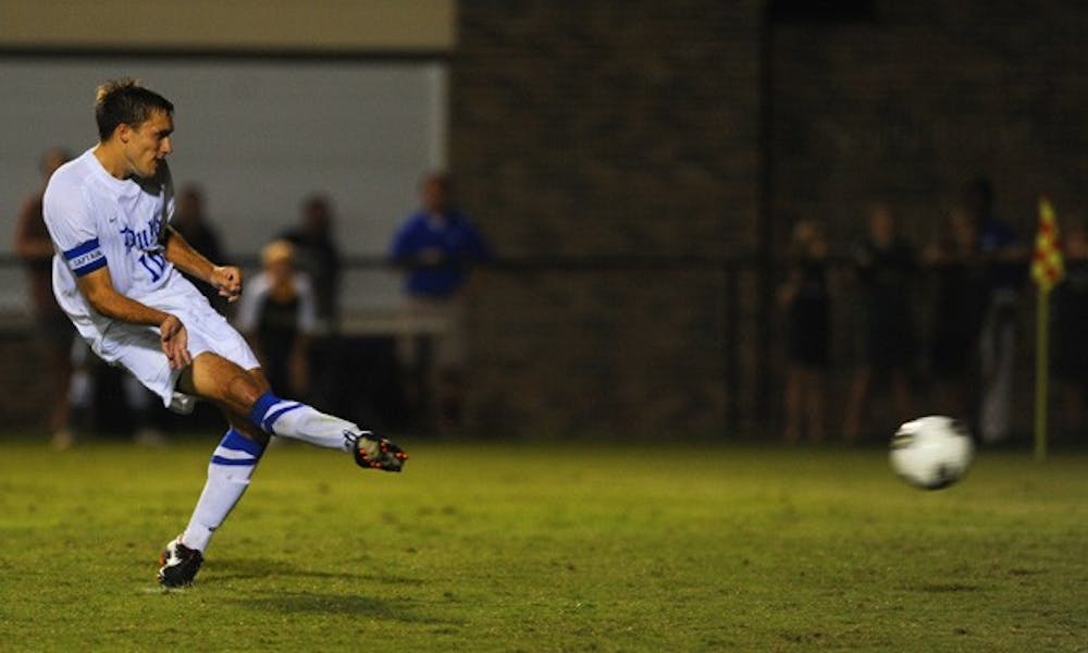 Andrew Wenger scored three goals against Clemson Friday, his first career hat trick.