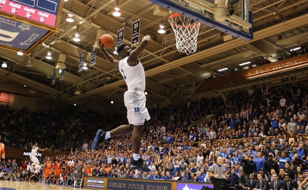 Zion's 360 dunk against Clemson Jan. 5 was one of just the many moments in which the National Player of the Year seemed to defy what humans can do on a basketball court.