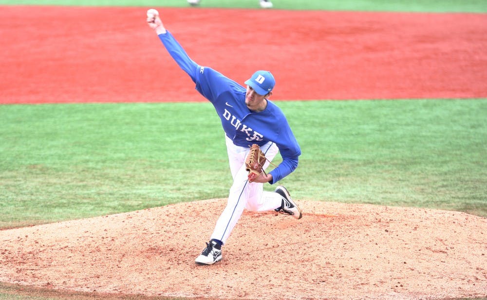 Sophomore Michael Matuella stymied Virginia Tech hitters all afternoon, pitching 8.2 scoreless innings in Duke's win.