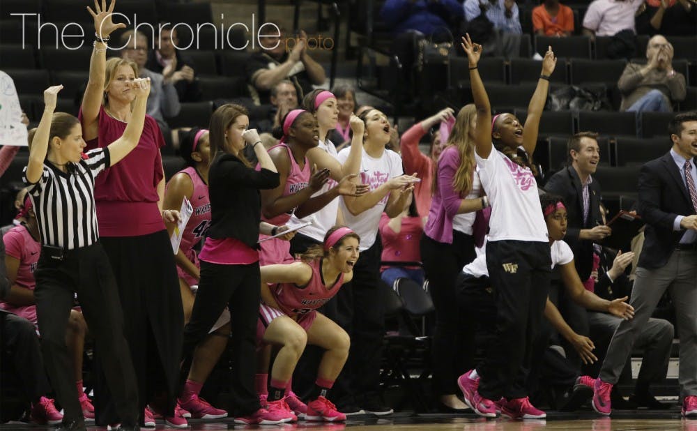 Wake Forest celebrated Sunday after snapping a 44-game losing streak against Duke with a 64-58 win.