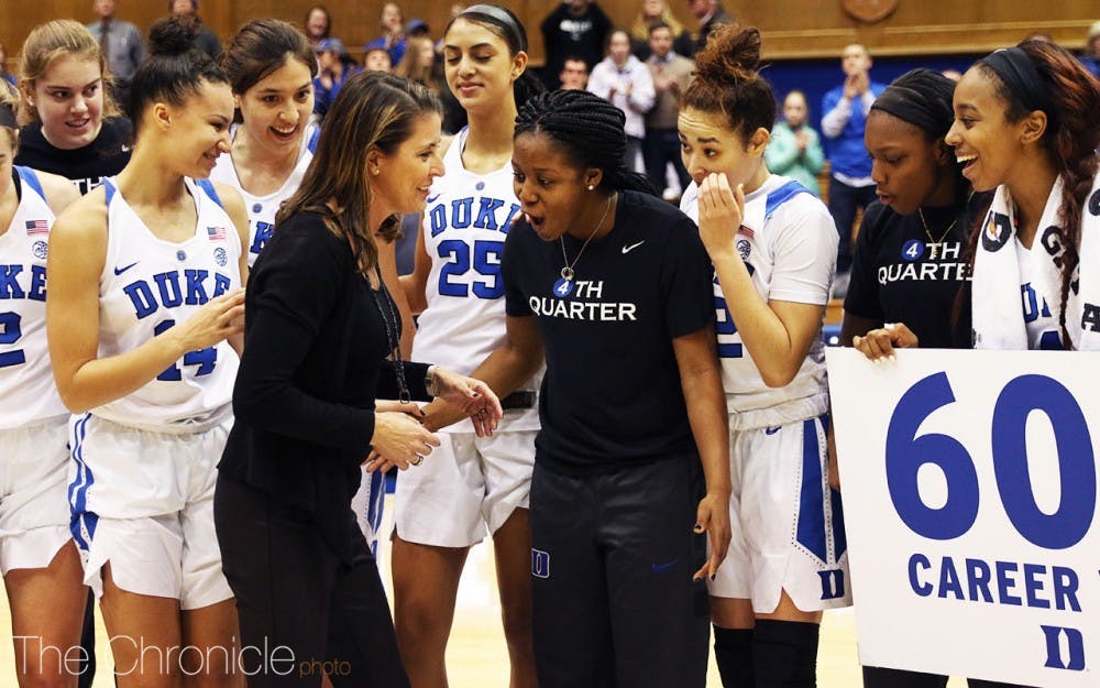Kyra Lambert has remained a captain and a vocal member of Duke’s team despite a torn ACL that is keeping her on the sidelines all season.