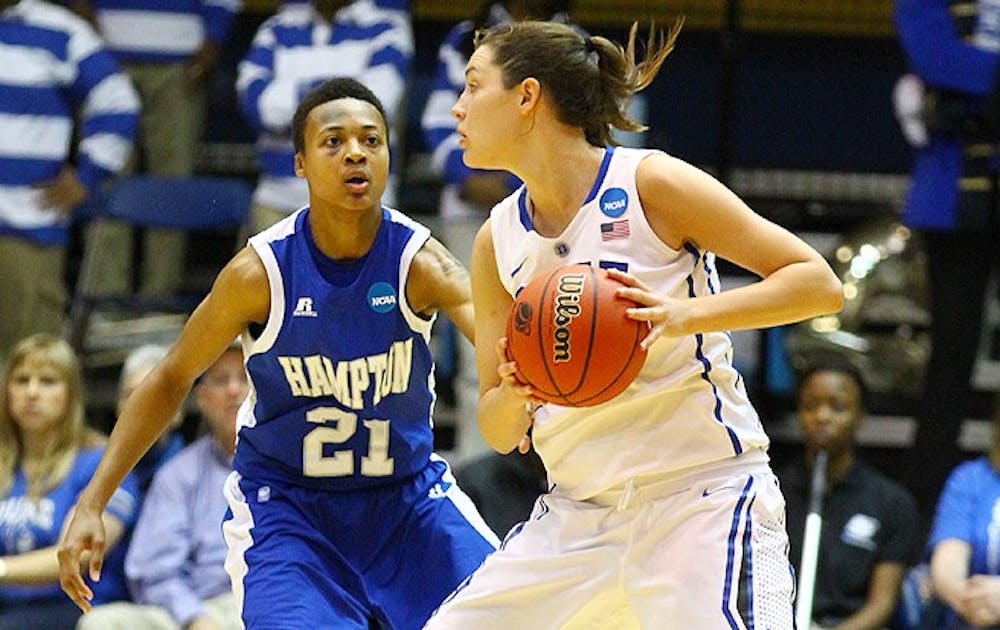 Haley Peters scored 12 points on 6-of-10 shooting and and led Duke with 10 rebounds.