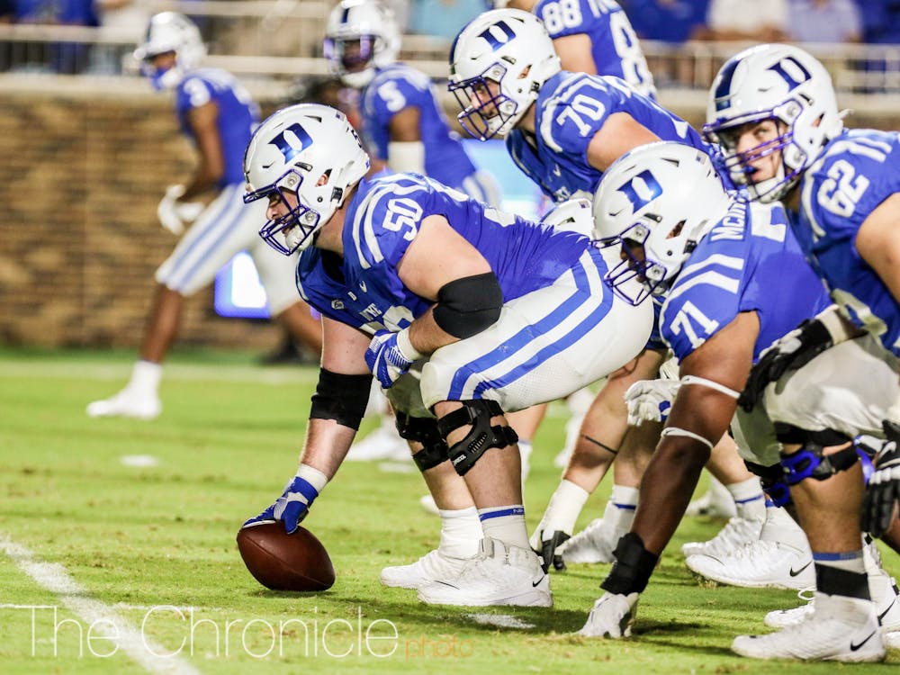 The Blue Devil offensive line opened enough holes for Mataeo Durant to rack up three more touchdowns in the first 30 minutes.