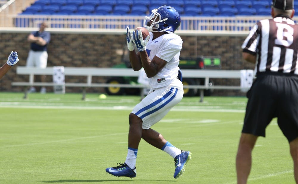 Keyston Fuller was slated to play cornerback in college, but the freshman hauled in a 68-yard touchdown as a wide receiver during Saturday's scrimmage.