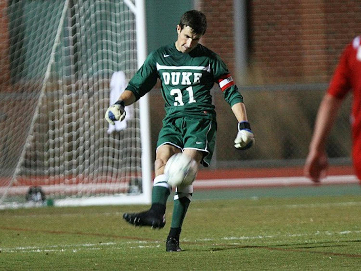 Goalkeeper James Belshaw is the lone senior on this year’s Duke squad, that will need its veteran defensive unit to step up against Notre Dame.