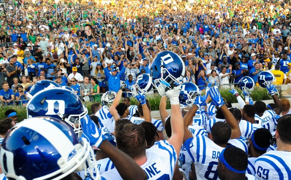 <p>The Blue Devils' win at Notre Dame was one of their few 2016 highlights as injuries played a major part in Duke's 4-8 record.</p>