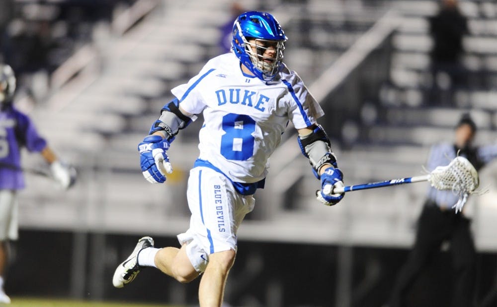 <p>Jack Bruckner scored five of Duke's 20 goals Saturday, including a hat trick in the opening 10 minutes.</p>