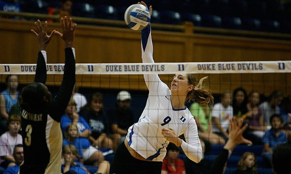 With 15 kills and 12 digs, junior Amanda Robertson helped lead Duke to a 3-0 win over Wake Forest.