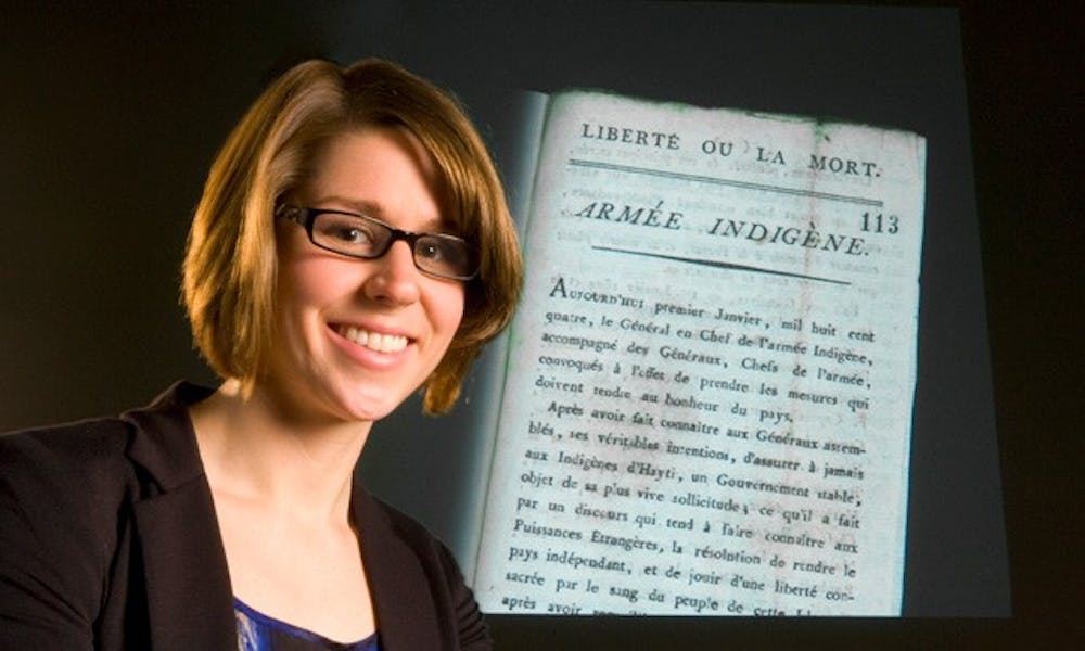 Julia Gaffield, a graduate student in history, discovered one of the original copies of Haitian Declaration of Independence in London’s British Archives February 2.