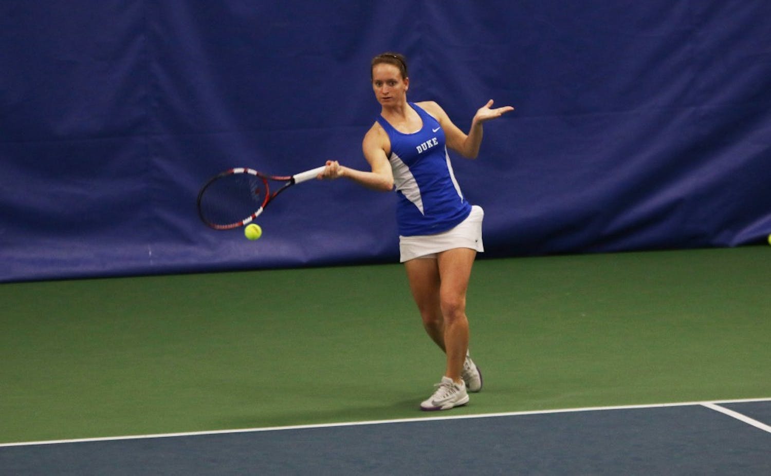 Junior Chalena Scholl notched her second consecutive upset win as the Blue Devils bounced back from a Friday loss to Georgia Tech with a 5-2 road win at Clemson to close the regular season.