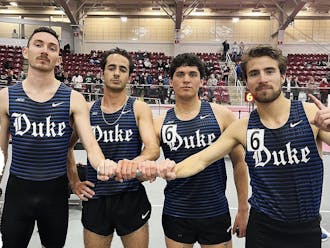 The Duke men's DMR unit broke the program record at the BU Terrier DMR Challenge over the weekend.