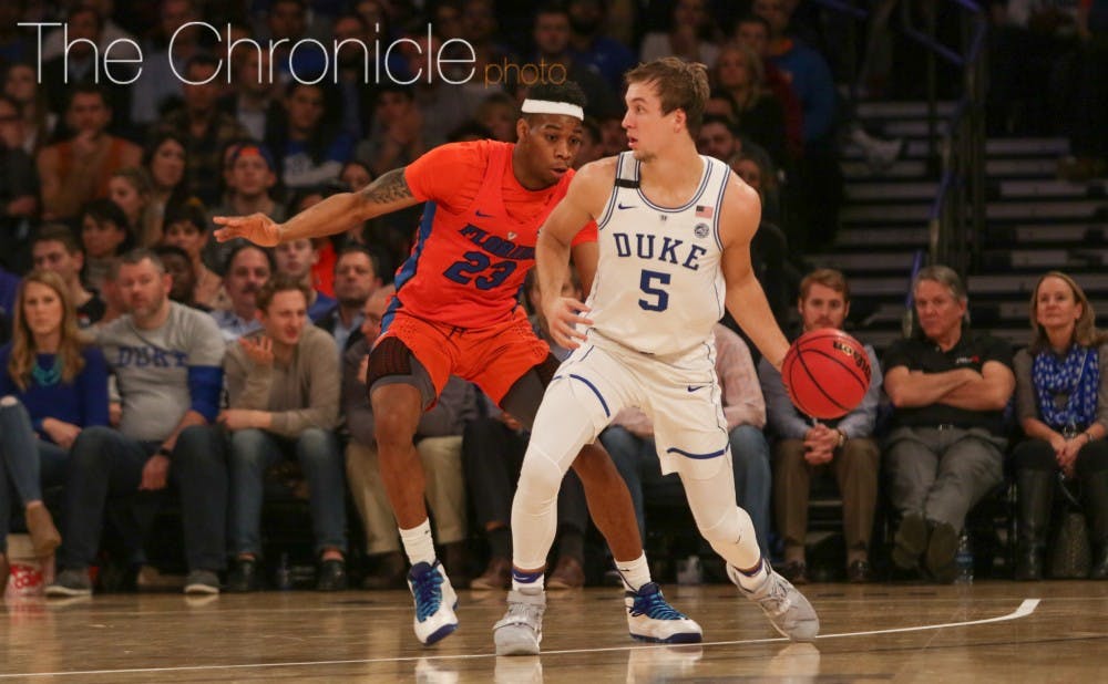 Although Grayson Allen struggled after resting against Maine, sophomore Luke Kennard had another big night with a steady diet of mid-range jumpers and 3-pointers.&nbsp;