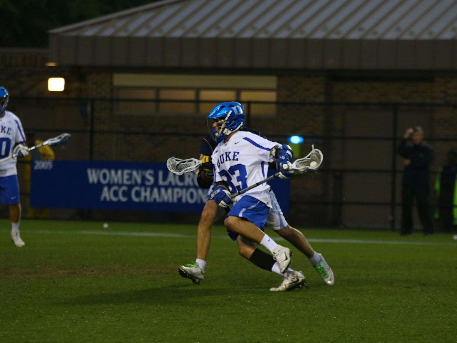 Sophomore Justin Guterding spearheaded the Duke attack against the Golden Eagles, contributing three goals and three assists in a game the Blue Devils had to win.