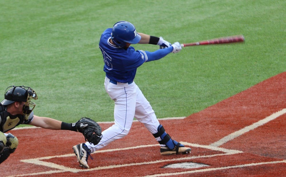 Redshirt senior Mike Rosenfeld finished out his Duke career with a couple of RBIs in Saturday's win.