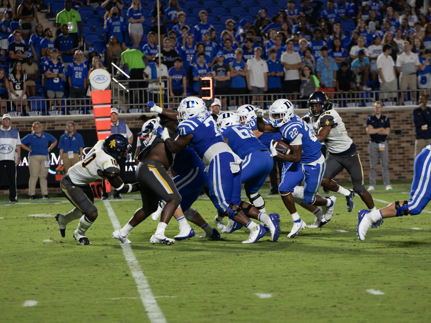 Duke football rushed for a collective 222 yards in its win over North Carolina A&T. 