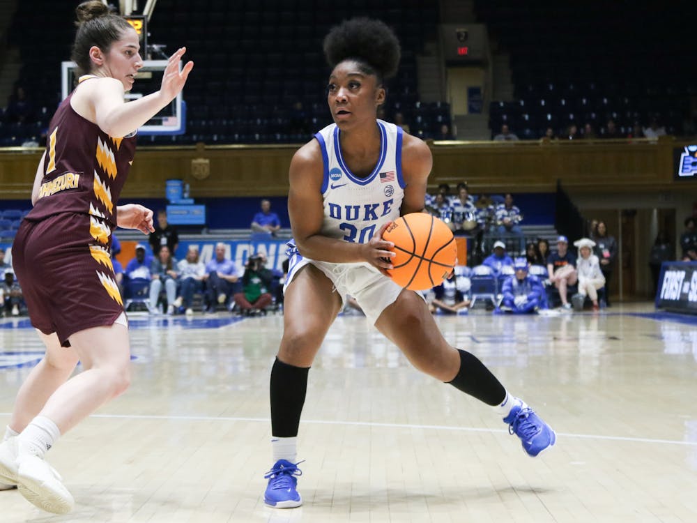 Sophomore guard Shayeann Day-Wilson in Duke's first-round NCAA tournament win against Iona.