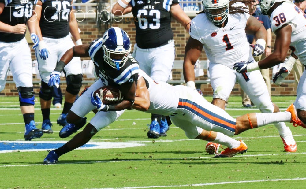 <p>Sophomore T.J. Rahming and Duke's wide receivers will have to make big plays downfield against one-on-one coverage Friday night.&nbsp;</p>