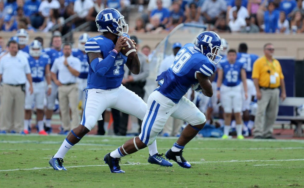 Redshirt junior quarterback Anthony Boone threw for 247 yards and four touchdowns in Duke's 52-13 victory against Elon.
