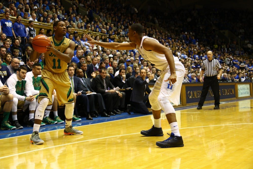 <p>All five starters for Notre Dame averaged double-figures in scoring during the regular season, led by point guard Demetrius Jackson and his 15.9 points per contest.</p>