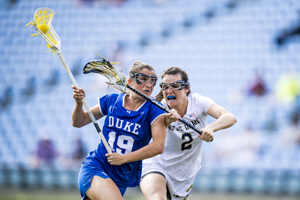 Graduate student Catriona Barry had three goals and two assists in Duke's win against Louisville. 