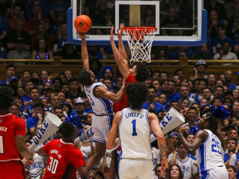 Junior captain Jeremy Roach goes up from under the basket in Duke's final home game against N.C. State on Feb. 28.