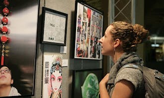 The Duke Arts Festival exhibit in the Bryan Center includes a wide variety of student art.