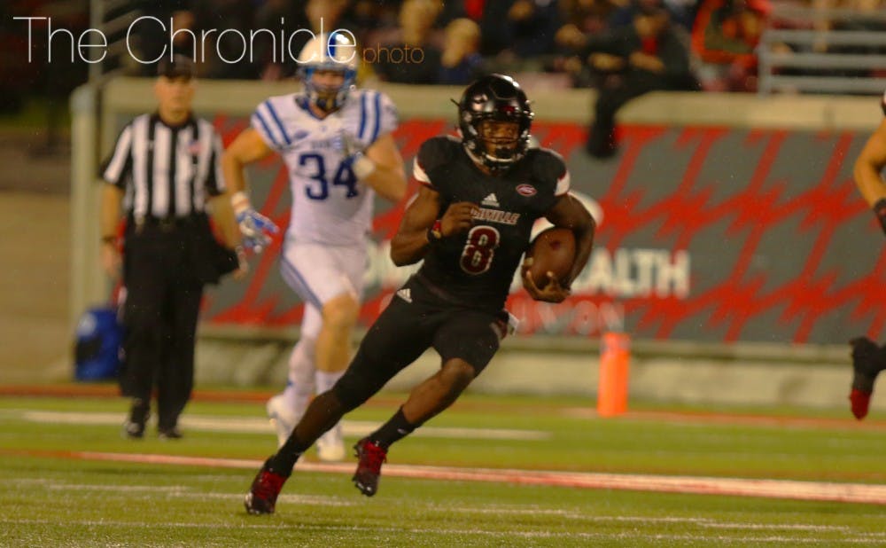 Duke held Louisville's high-powered&nbsp;offense to by far its lowest point-total of the season Friday night.