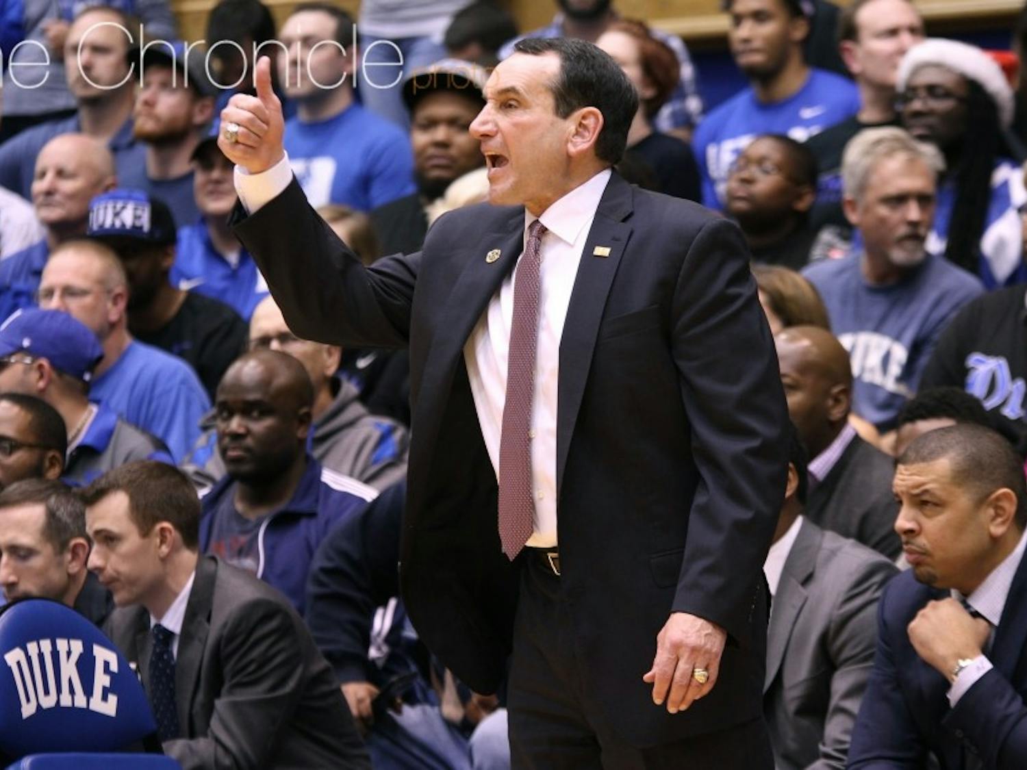 Head coach Mike Krzyzewski proved his Blue Devils were ready to compete with the best in a huge victory over the Tar Heels in 1988, made possible by a game-saving block by former Duke star Robert Brickey.