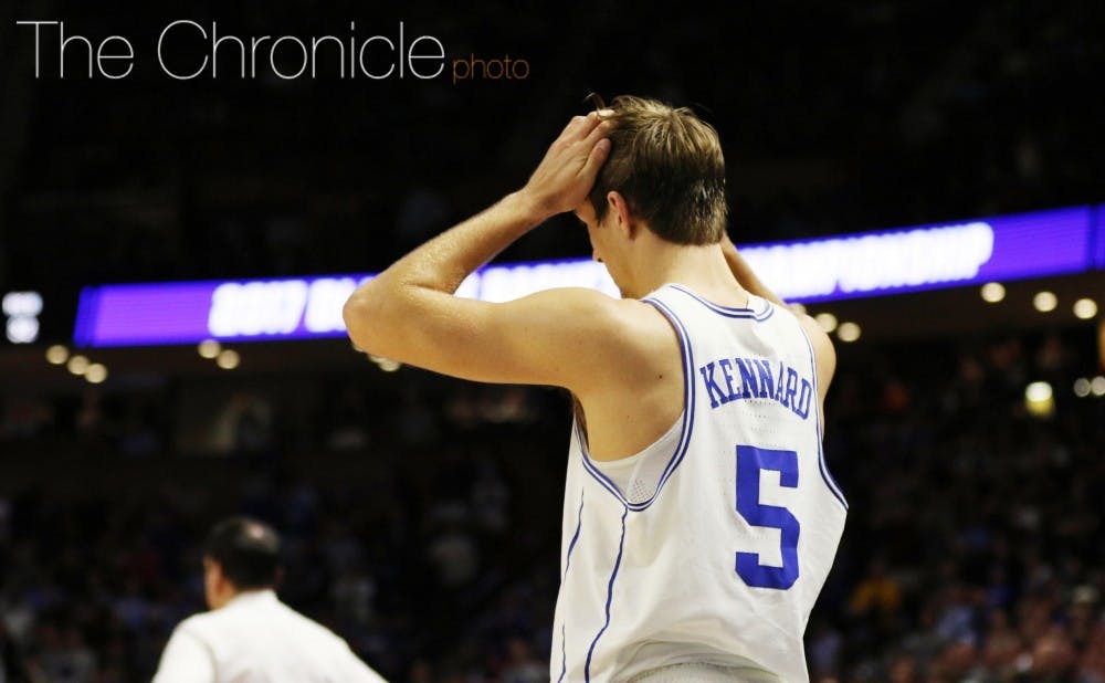 After leading the ACC in scoring and routinely pouring in double figures, Luke Kennard was held to 1-of-6 shooting Sunday and fouled out.&nbsp;