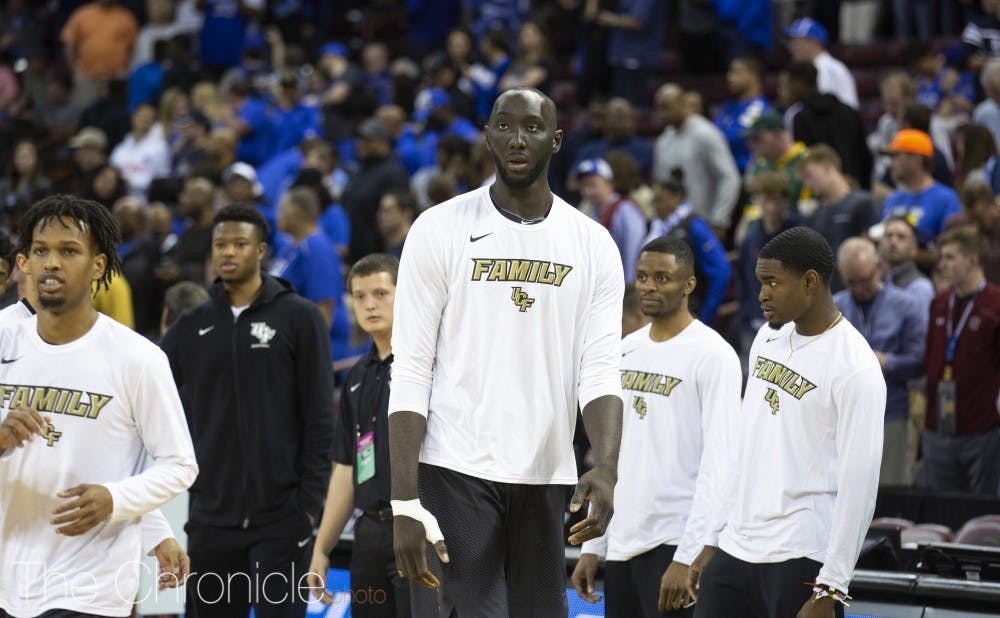 Senior center Tacko Fall, a native of Dakar, Senegal, mans the middle for Central Florida and ranks 11th in the nation in blocks per game.