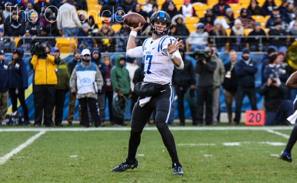 <p>Daniel Jones passed for 243 yards but did not get any help in the backfield, as the Blue Devils rushed for just 25 yards in a blowout loss.</p>