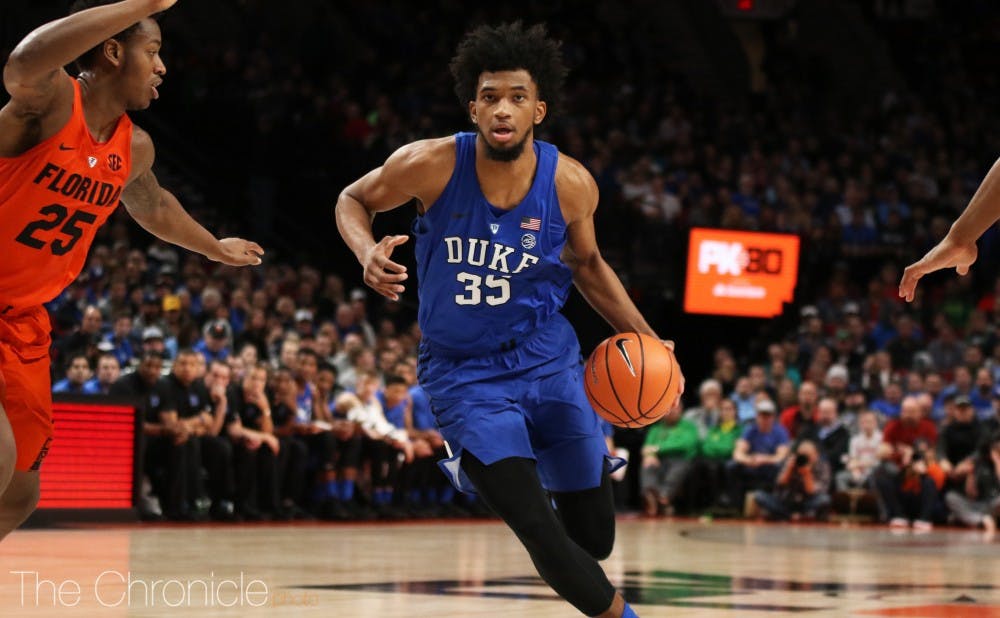 <p>Marvin Bagley III led the Blue Devils in scoring and racked up yet another double-double as Duke stormed back in the second half.</p>