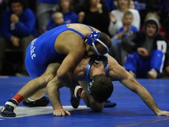 Redshirt junior Marcus Cain was one of only two Blue Devils to win both matches this weekend.