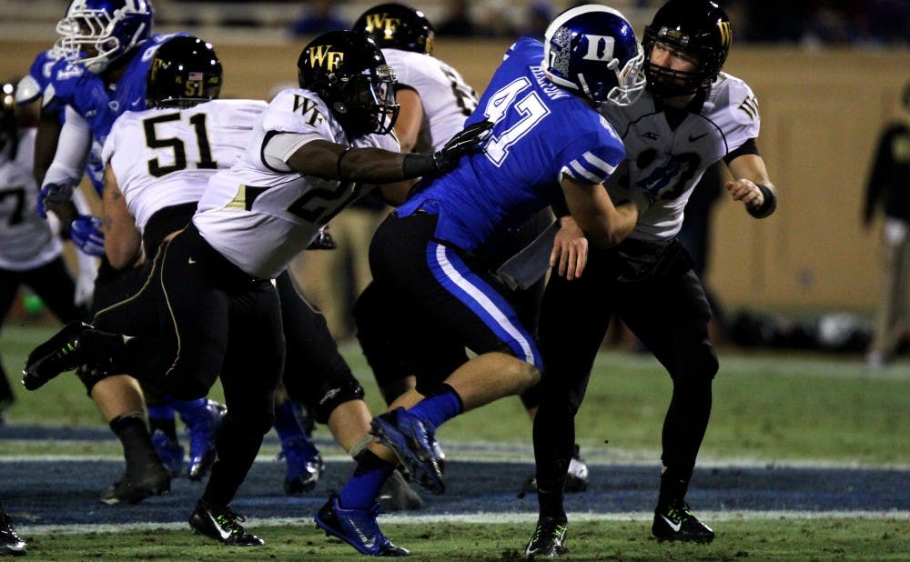 Linebacker David Helton became the first player in Duke history to finish as a Lott IMPACT Trophy finalist Sunday.