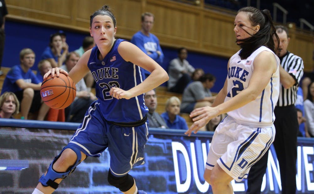 Redshirt freshman Rebecca Greenwell dropped 18 points in Sunday's Blue-White scrimmage.
