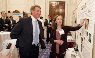 Sheila Patek (right) presented her research in Washington after being featured in U.S. Sen. Jeff Flake’s Wastebook, which criticizes&nbsp;unnecessary&nbsp;government spending.