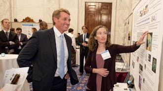 Sheila Patek (right) presented her research in Washington after being featured in U.S. Sen. Jeff Flake’s Wastebook, which criticizes&nbsp;unnecessary&nbsp;government spending.