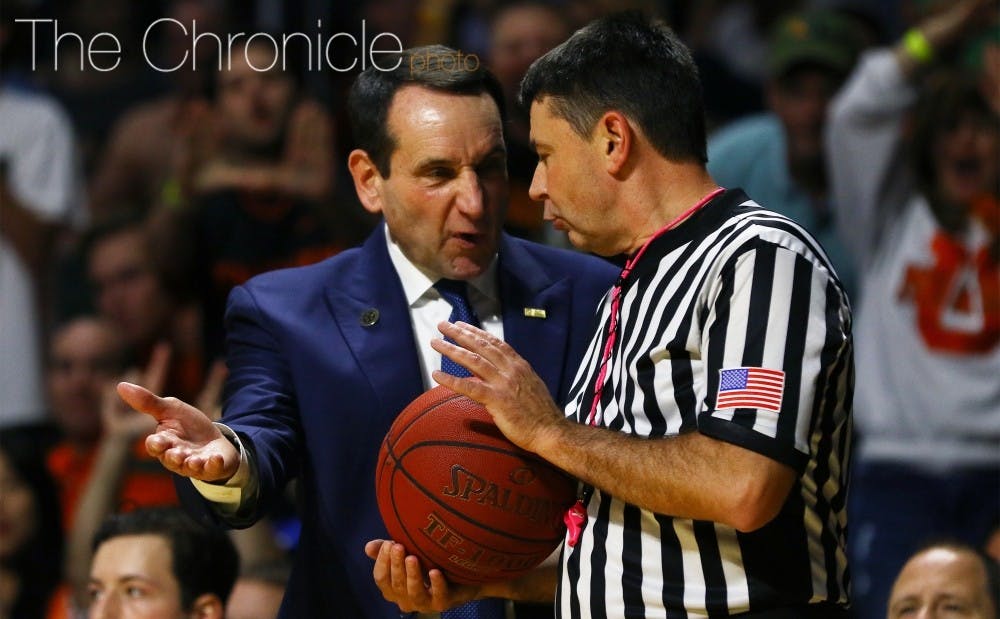 <p>Duke head coach Mike Krzyzewski will miss his first game since 1995 Tuesday after not traveling for tonight's game against Georgia Tech.</p>