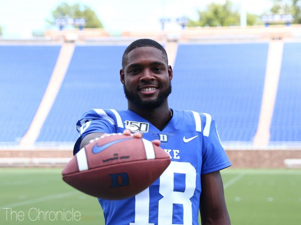 A year after he started at quarterback for the Blue Devils, Quentin Harris is back in Durham.