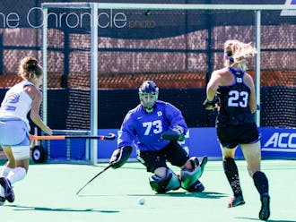 Redshirt freshman Sammi Steele recorded&nbsp;Duke's fourth shoutout of the year with a solid performance between the pipes.&nbsp;