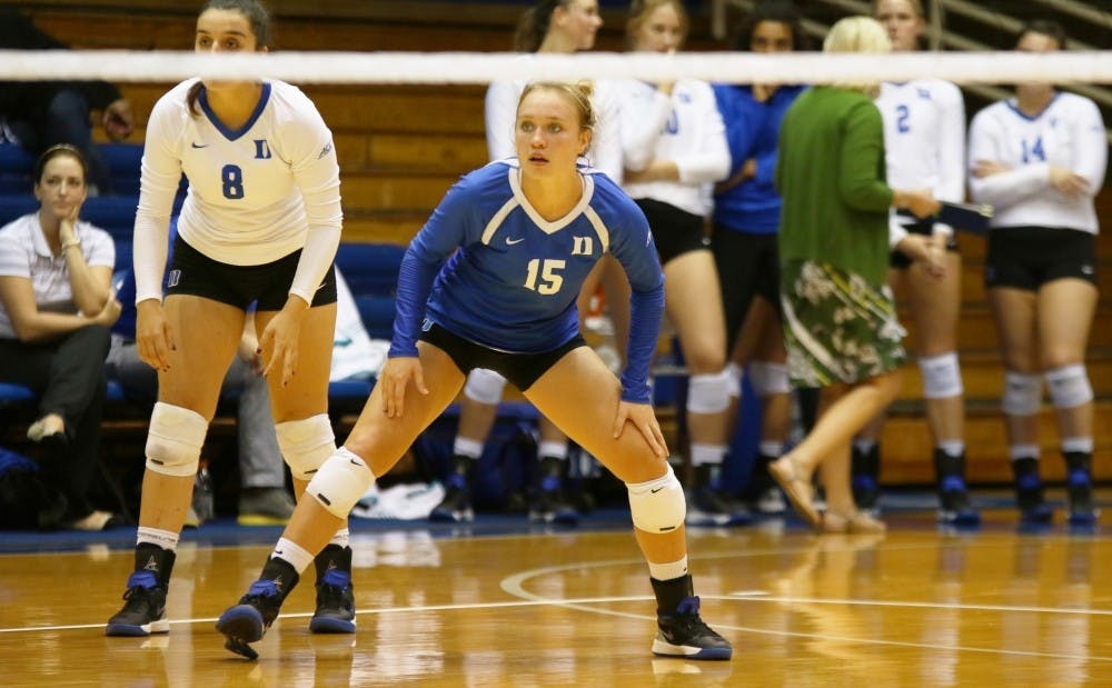 <p>Senior Sasha Karelov had another big day but the Blue Devil offense could not stay consistent in its second contest against North Carolina.&nbsp;</p>
