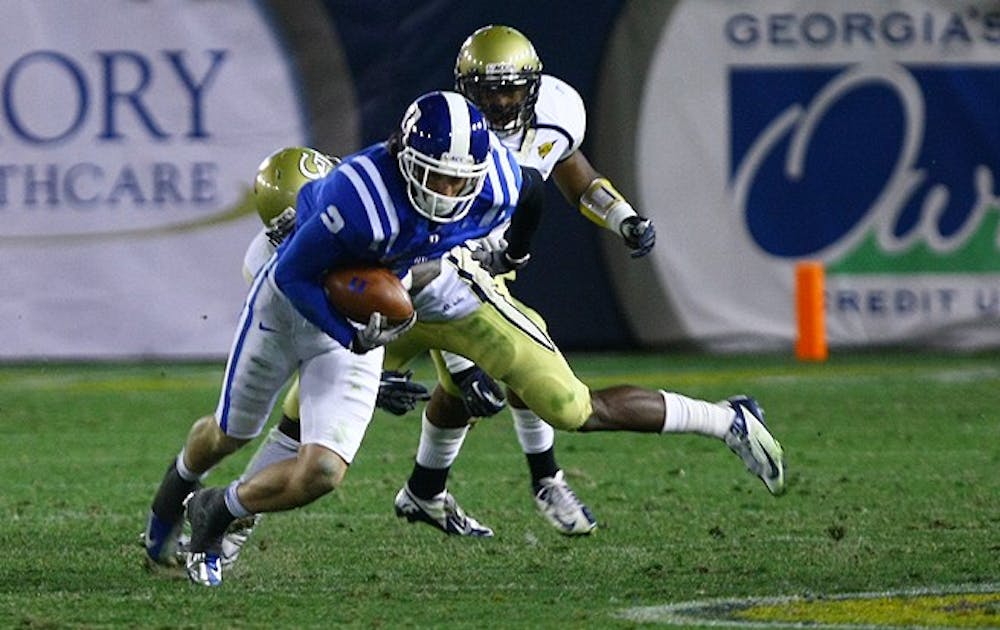 Conner Vernon eclipsed the ACC record for career receiving yards in Duke's loss to Georgia Tech.