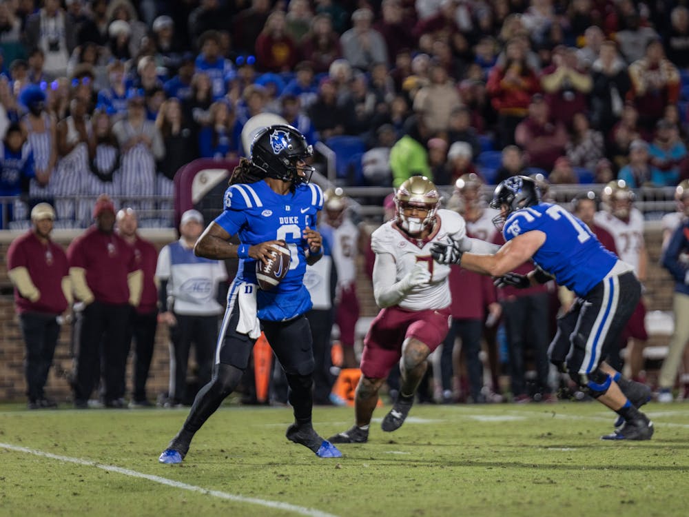 <p>Maalik Murphy has recorded 158 passing yards for the Blue Devils.&nbsp;</p>